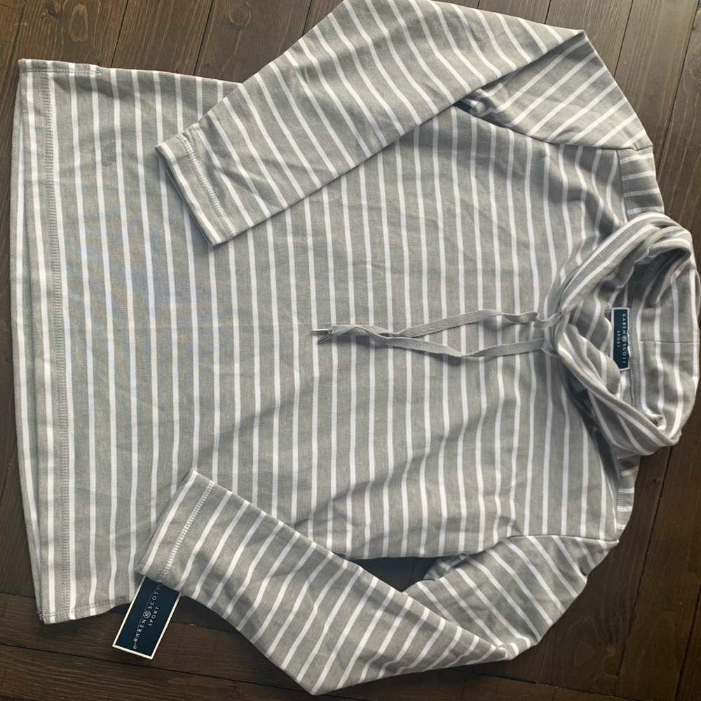 Gray and white cowl neck sweater size XS